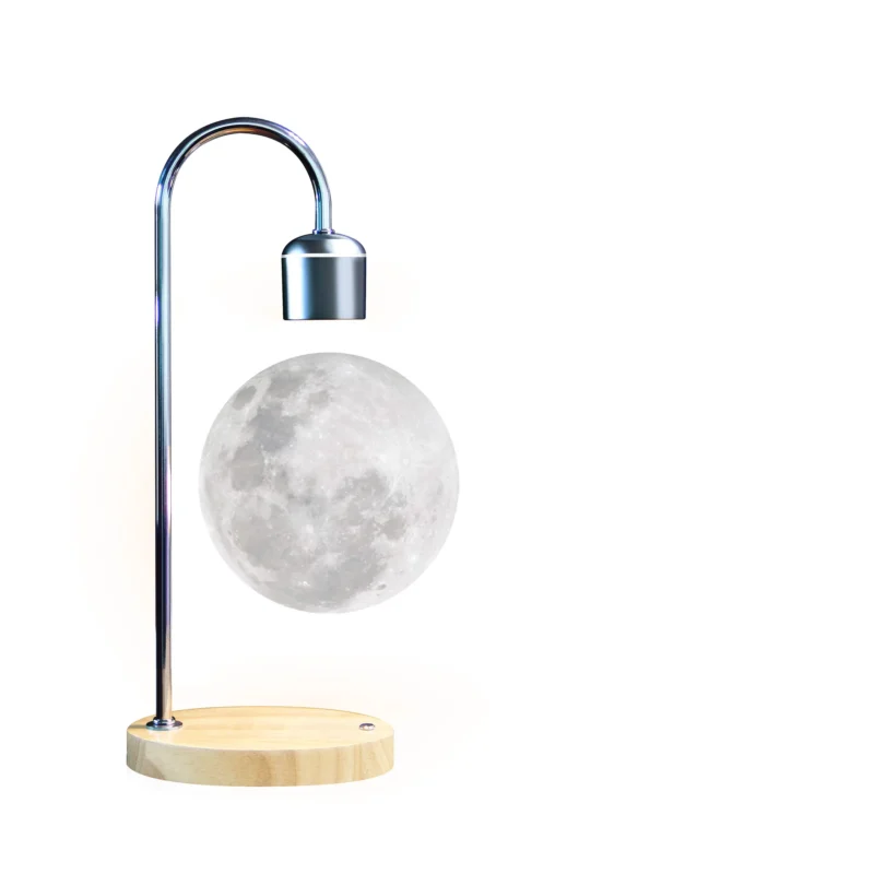 Moon-inspired floating LED light perfect for unique lighting in an LED Room.