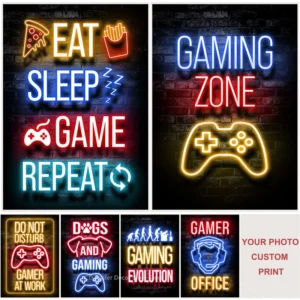 Affiche Personnalis e avec Citations de Jeu Slogan Amusant de Gamer D cor de Salle de 6 Gaming Room Shop : The perfect spot to elevate your gaming !