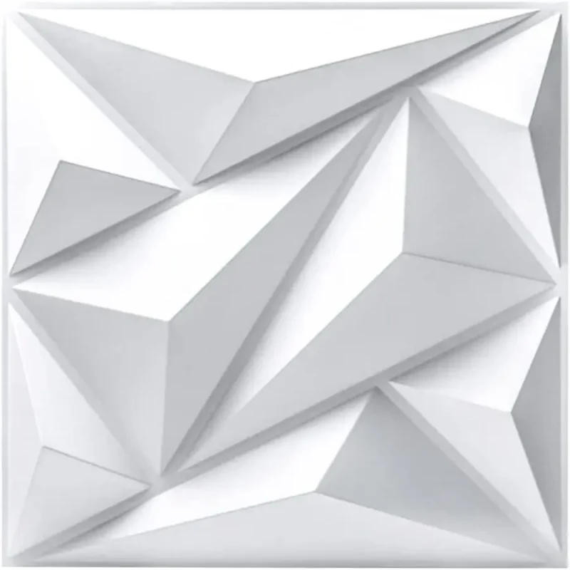 Stylish geometric wall panel enhances soundproofing in gaming decoration.